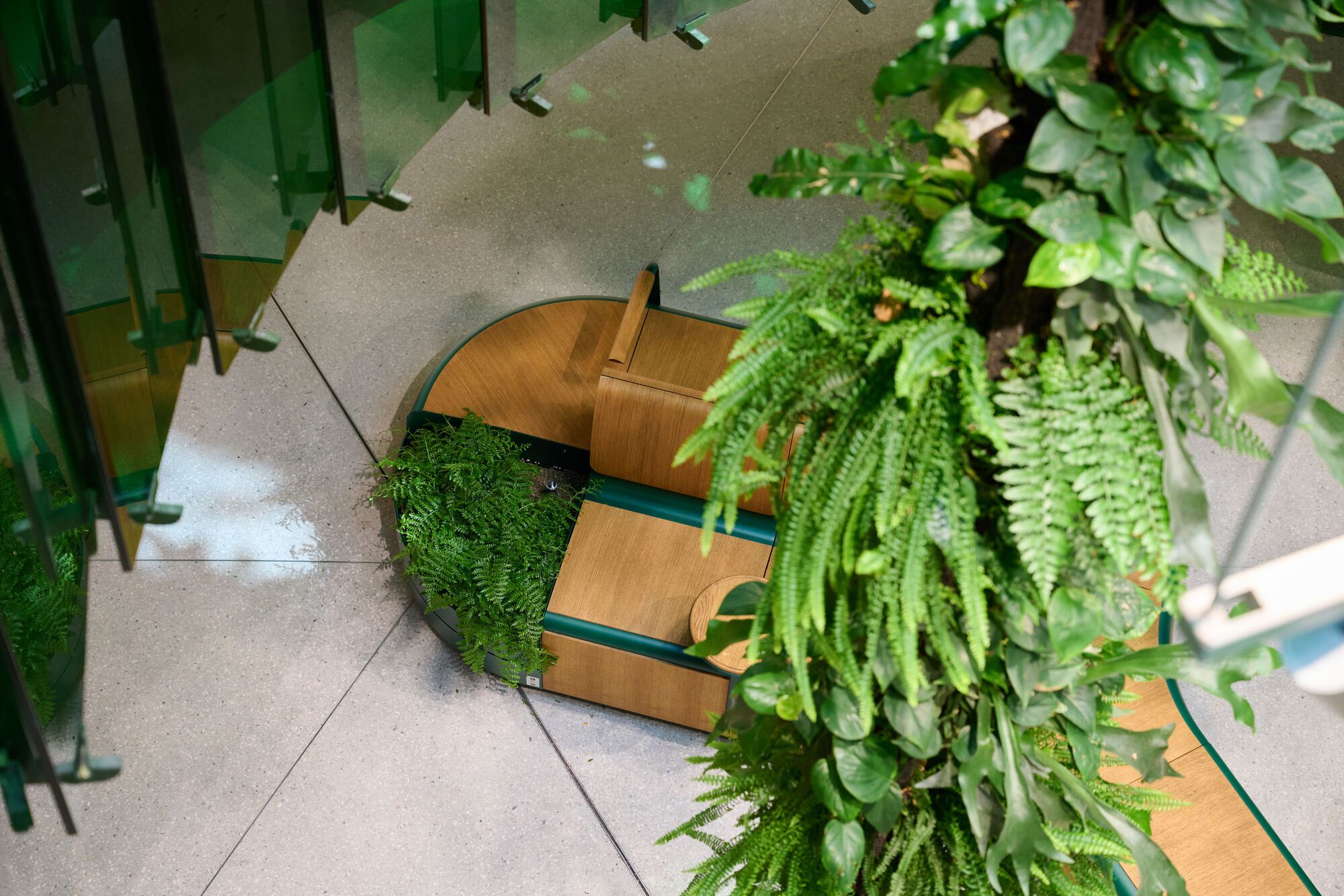 Beplanting in een Pelago-plantenbak van dichtbij