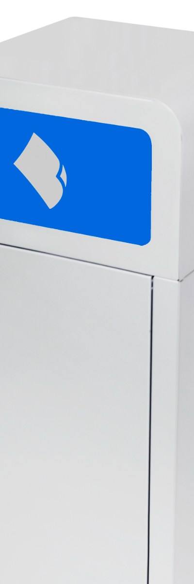 Recyclagebak met zelfsluitende frontkleppen (125 l)