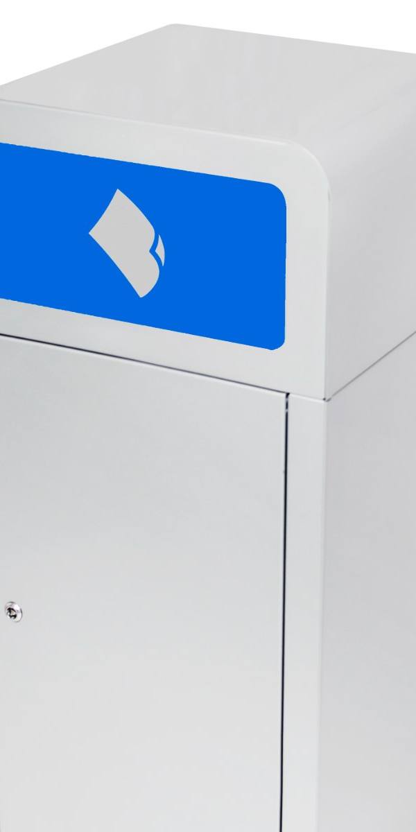 Recyclagebak met zelfsluitende frontkleppen (125 l)