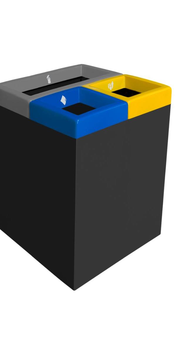 Vierkante recyclagebak (2–4 stromen, 180 l)
