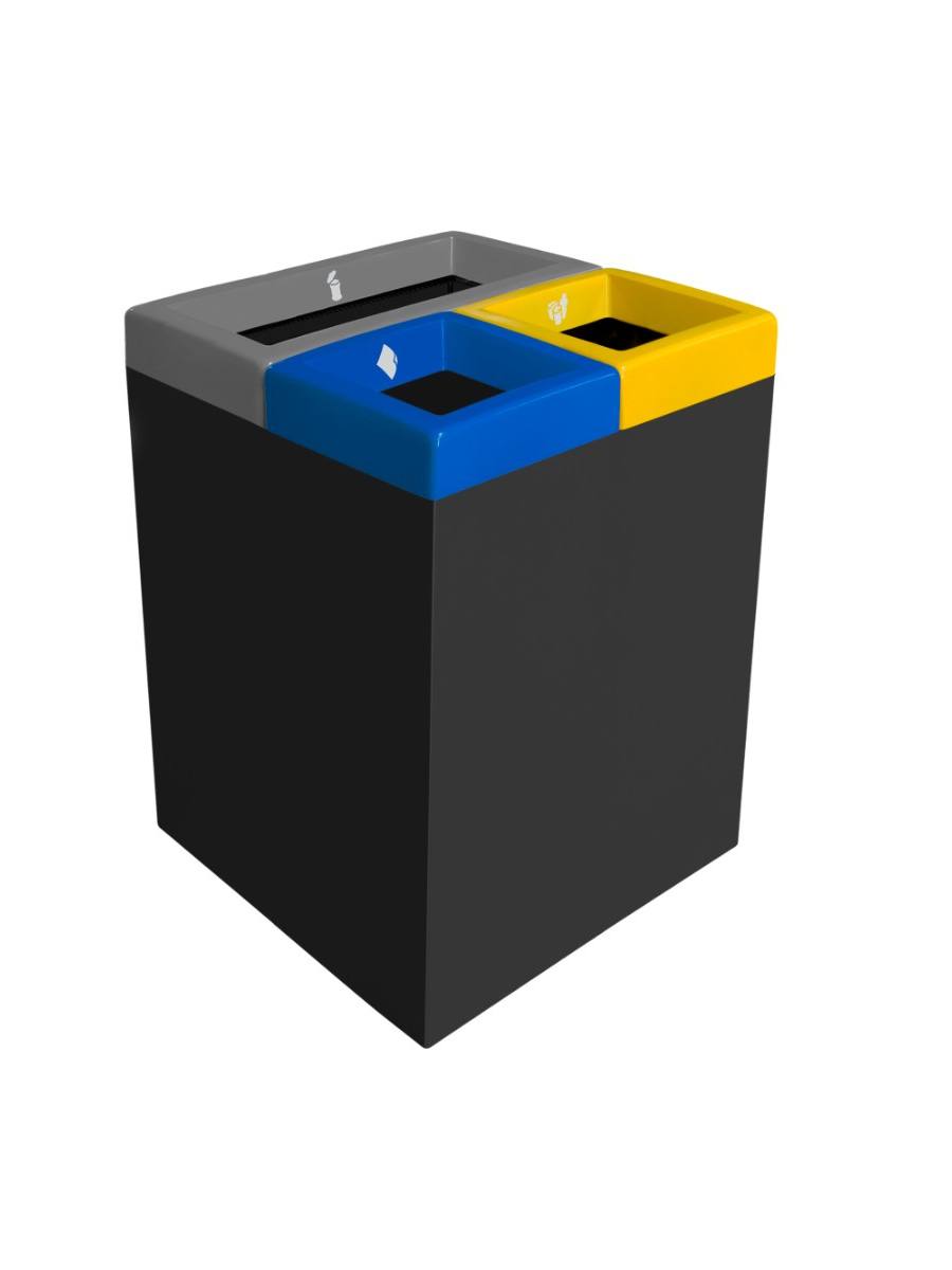 Square recycling bin (2–4 streams, 180 l)