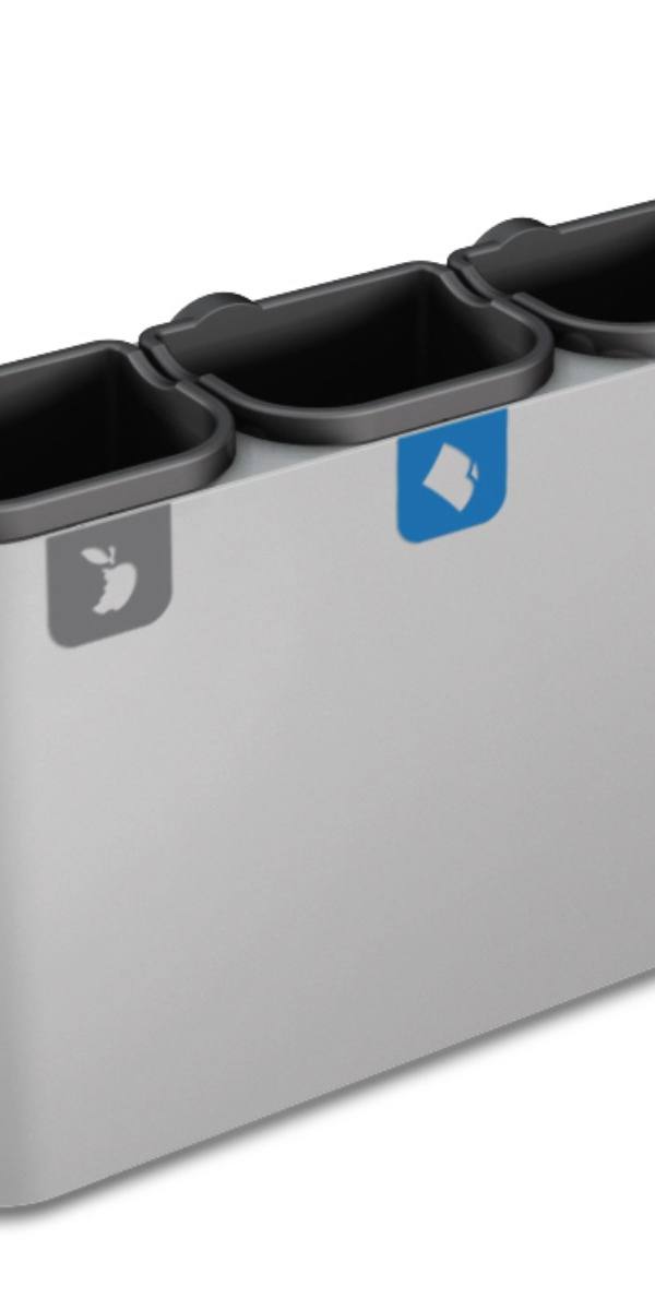 Compacte wandsorteerbak (2–3 stromen, 15–22 l)