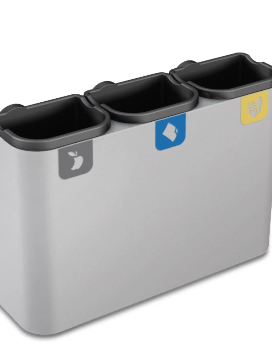 Compacte wandsorteerbak (2–3 stromen, 15–22 l)