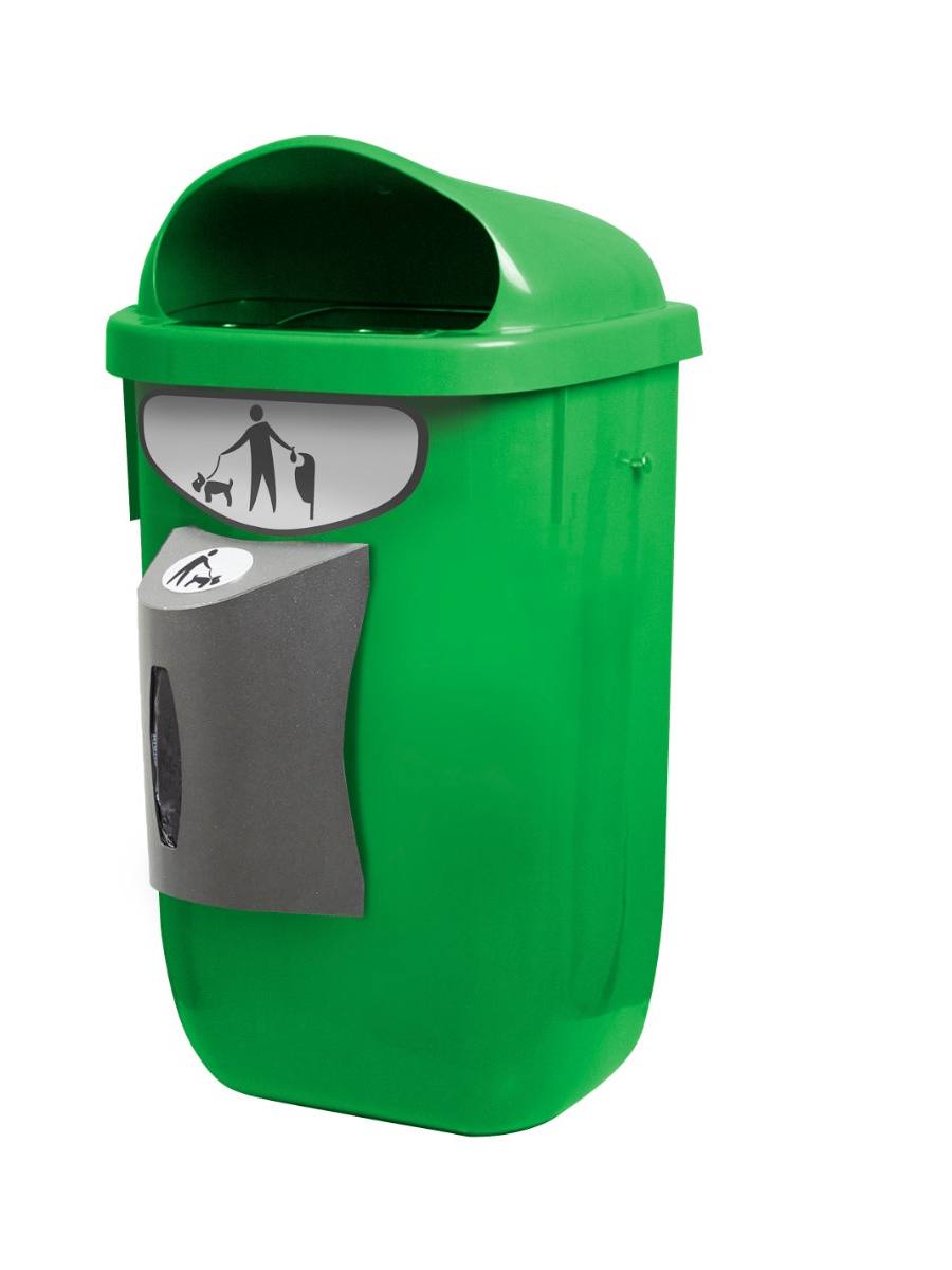Dog-waste bin with bag dispenser