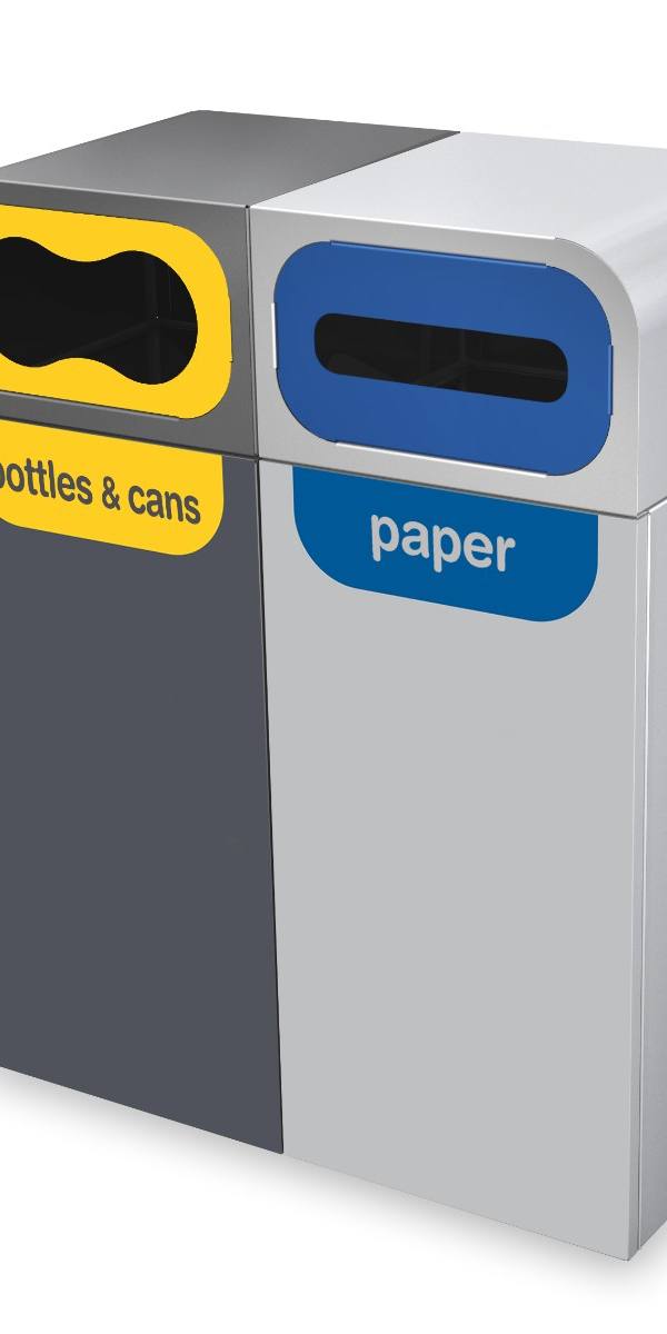 Sorteerbak met inwerpopeningen (2 stromen, 120 l)