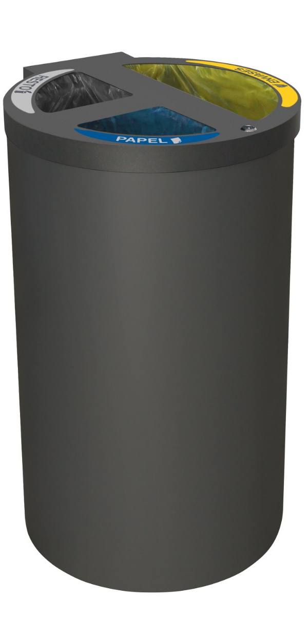 Ronde recyclagebak met regenkap (1–4 stromen, 120 l)