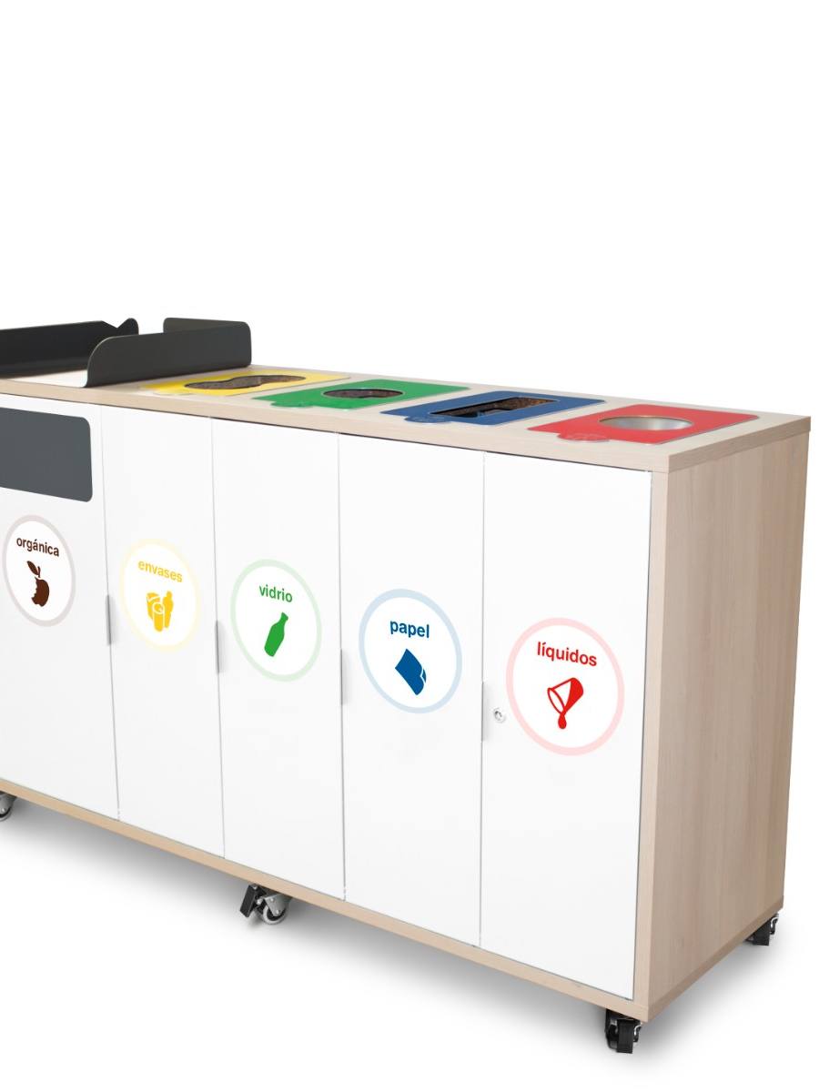 Houten sorteerkast (5 stromen, 520 l)