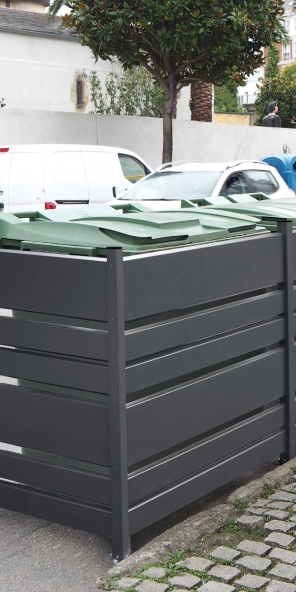 Modulaire afvalcontainer-omheining