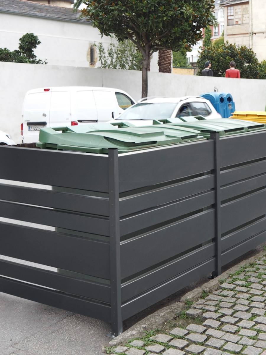 Modulaire afvalcontainer-omheining