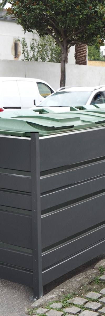 Modulaire afvalcontainer-omheining