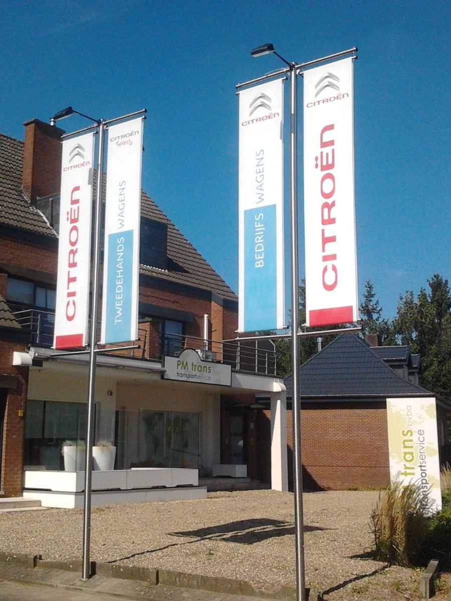 Baniervlag met koker – bedrukt