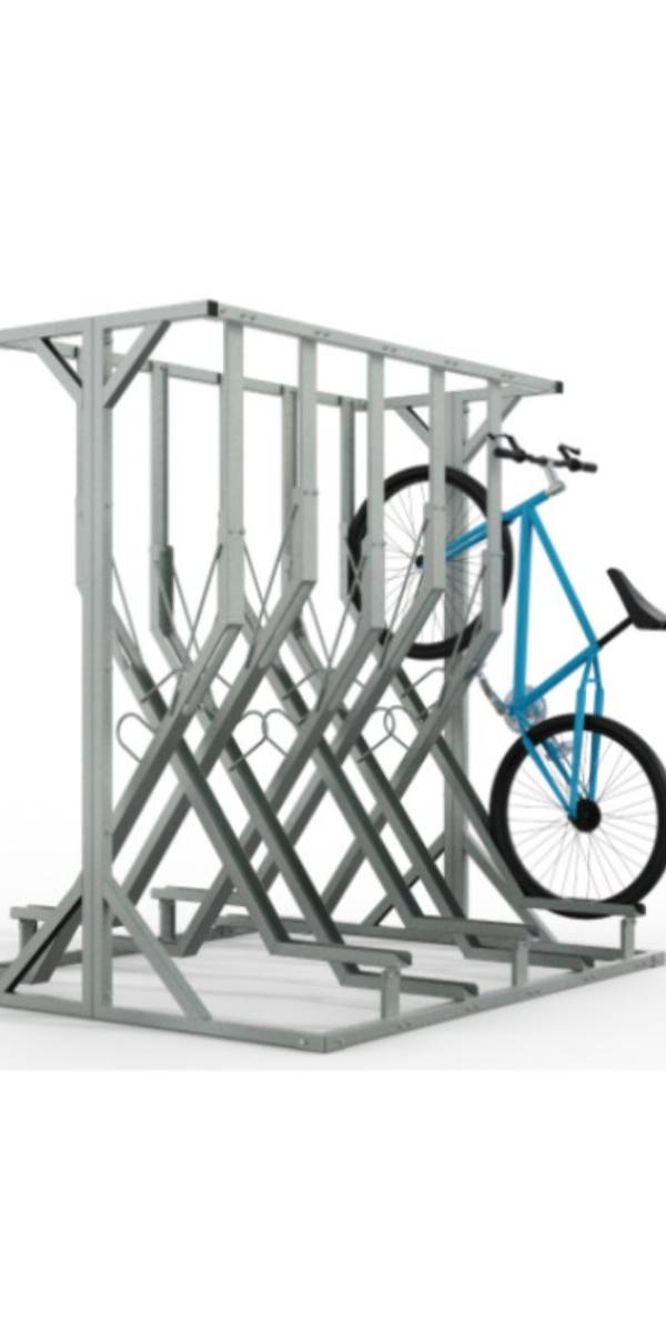 X-vormig halfverticaal fietsenrek