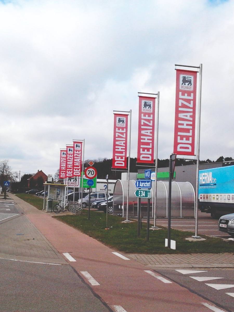 Mastvlag met band en haken – bedrukt