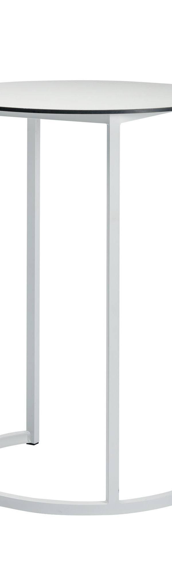 Statafel rond met gebogen aluminium onderstel