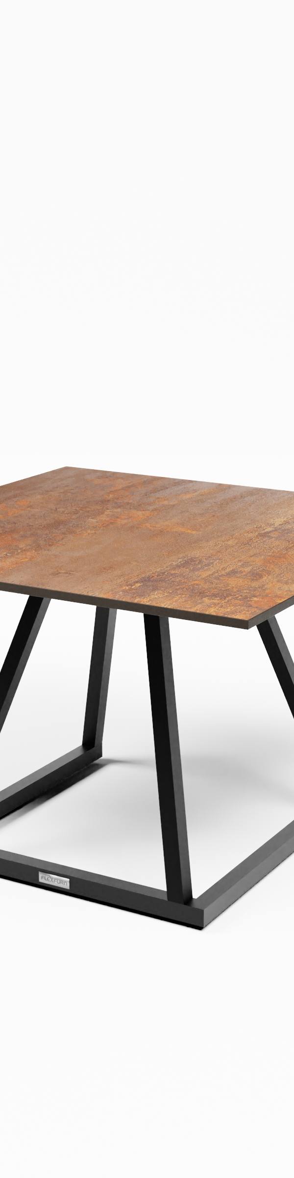 Salontafel met licht stapelbaar aluminium onderstel