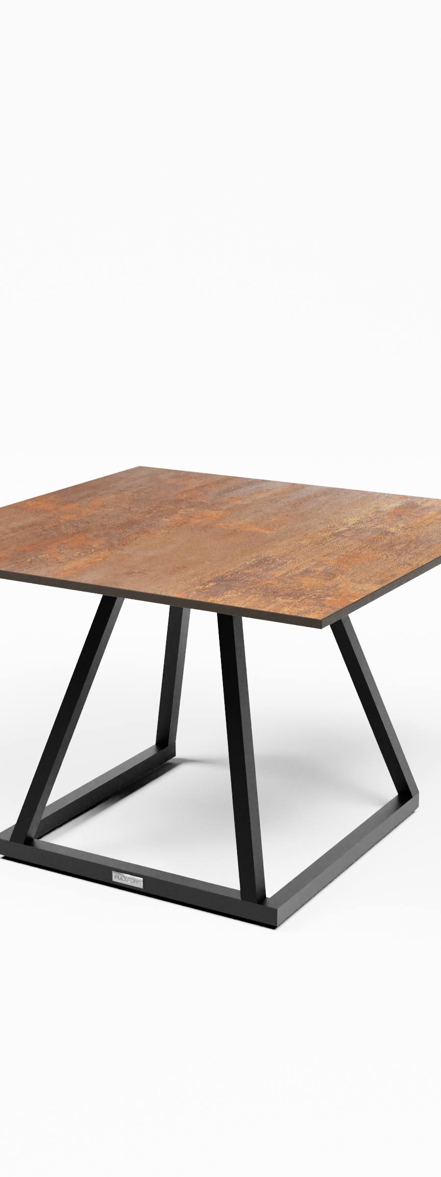 Salontafel met licht stapelbaar aluminium onderstel