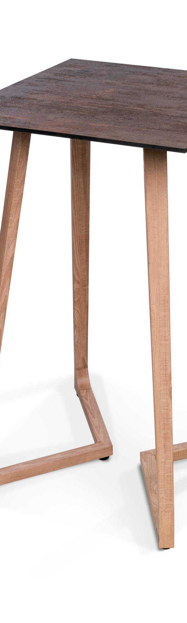 Tafel met aluminium vleugelonderstel in eiklook