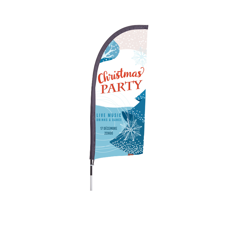 Beachflag met telescopische mast en voet (set)