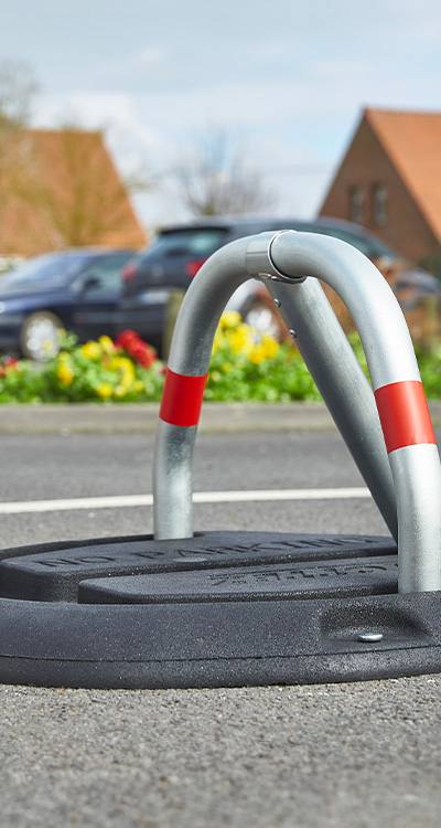 Parkeerbarrière met rubberen voet