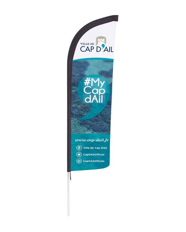 Beachflag met aluminium sectiemast
