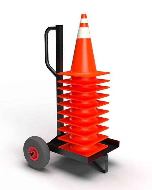 Trolley voor verkeerskegels