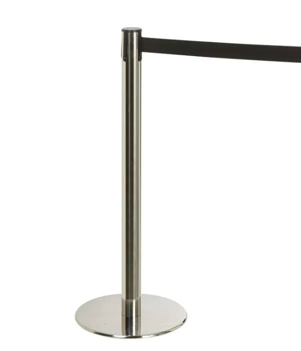 Afzetpaal met gordelband (inox)