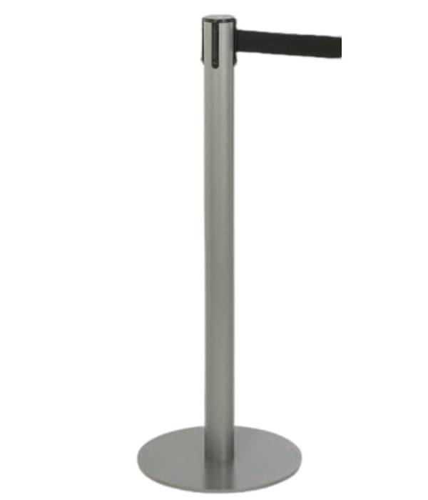 Afzetpaal met gordelband (gehamerd grijs)