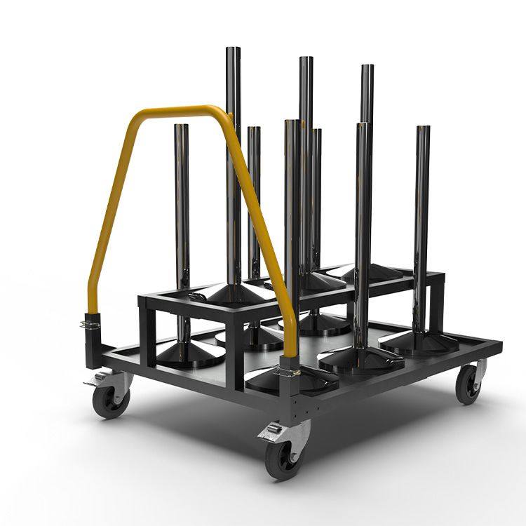 Plateautrolley voor 9 afzetpalen