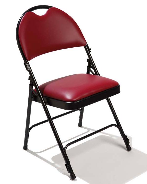 Metalen plooistoel met vinylbekleding
