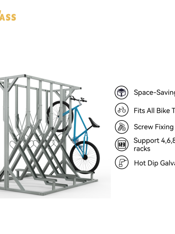 X-vormig halfverticaal fietsenrek