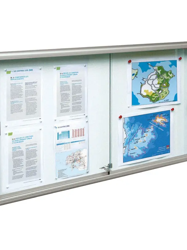 Binnenvitrine 60 mm met schuifdeuren