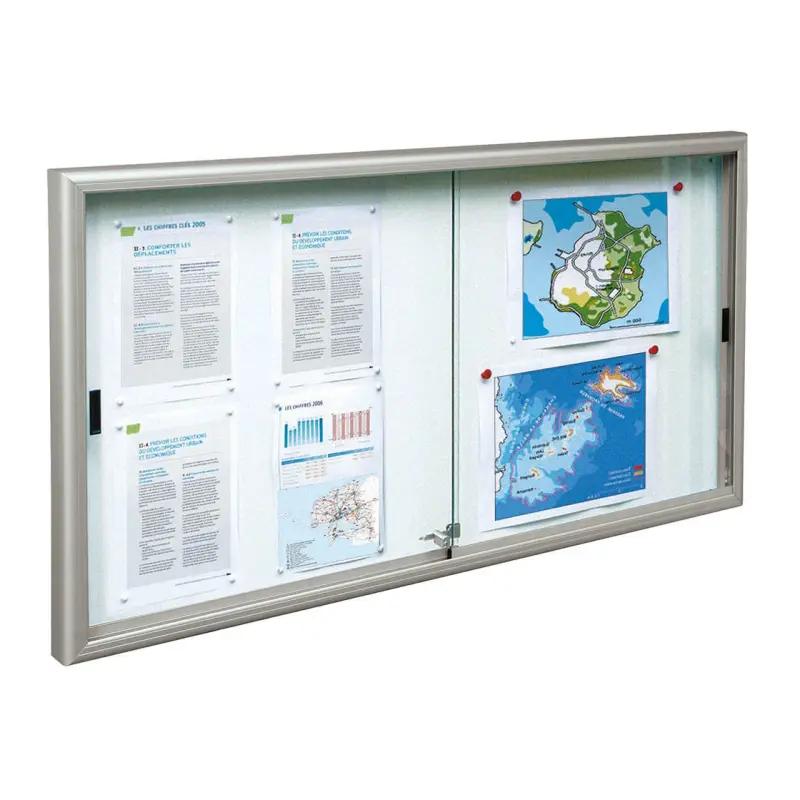 Binnenvitrine 60 mm met schuifdeuren