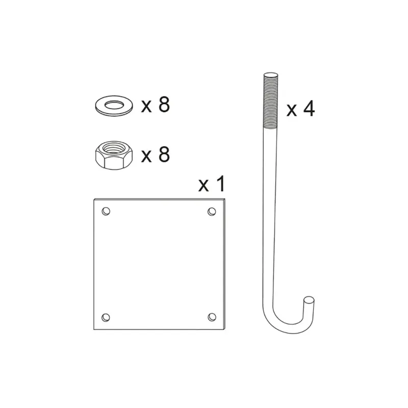 Plaatsingsset voor halve hoogtebegrenzer L 2500-3500 mm, H 1,9-2,5 m
