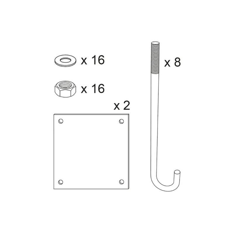 Plaatsingsset voor draaibare hoogtebegrenzer L 5000-7000 mm H 2,5-3,5 m of L 7000-12 000 mm H 1,9-2,5 m