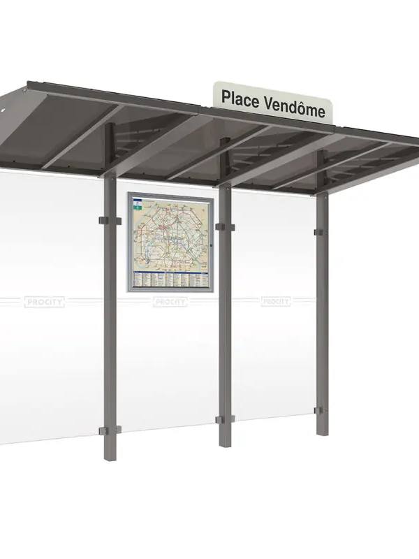 Tussenmodule 1000 mm met glazen achterwand voor wachthuisje
