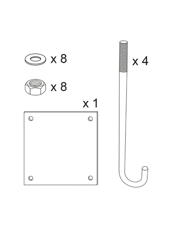 Plaatsingsset voor halve hoogtebegrenzer L 2500-3500 mm H 2,5-3,5 m of L 3500-6000 mm H 1,9-2,5 m