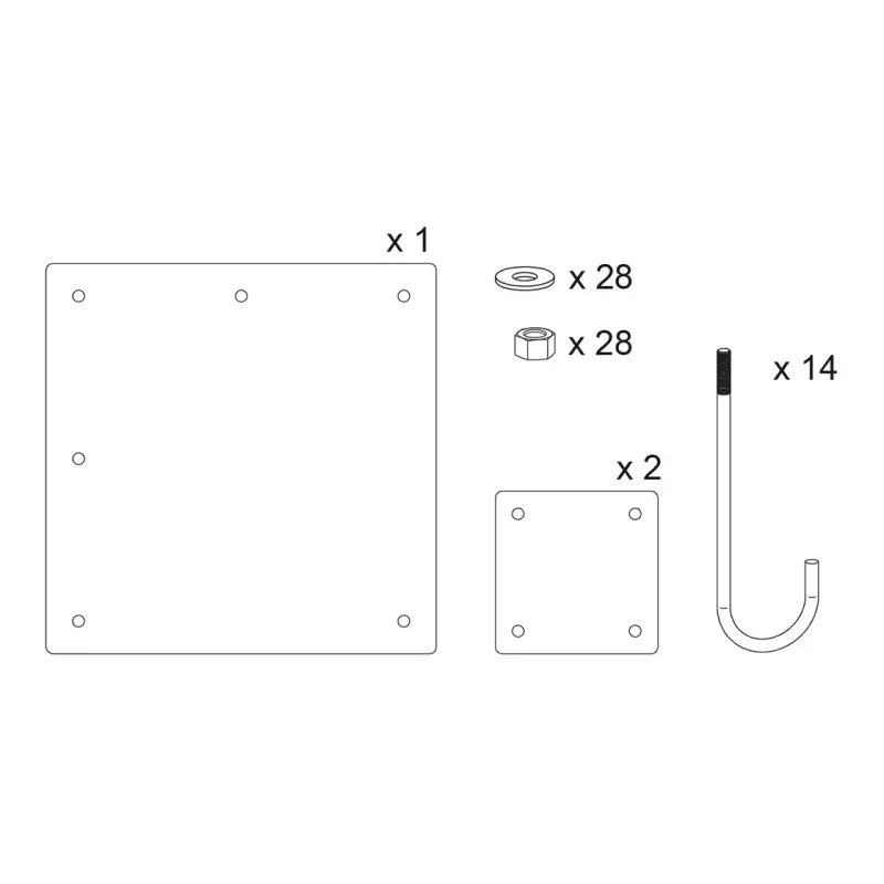 Plaatsingsset voor draaibare barrière XL