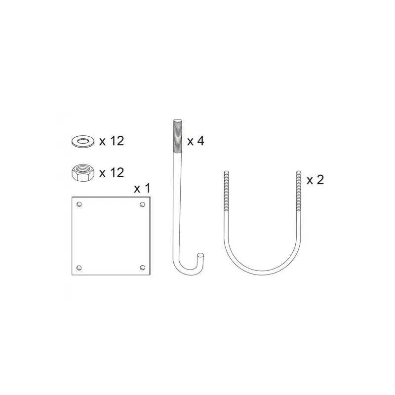 Plaatsingsset voor draaibare barrière universeel 3000-4750 mm