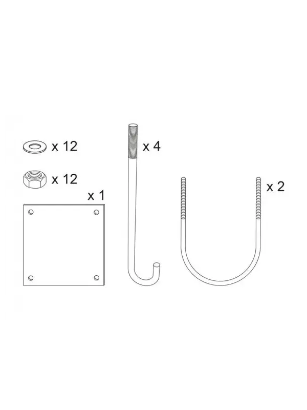 Plaatsingsset voor draaibare barrière universeel 3000-4750 mm