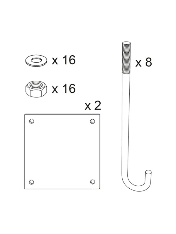 Plaatsingsset voor draaibare hoogtebegrenzer L 5000-7000 mm, H 1,9-2,5 m