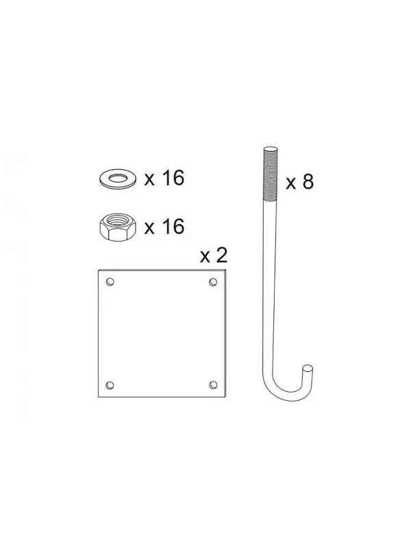 Plaatsingsset voor vaste hoogtebegrenzer L 3850-5200 mm