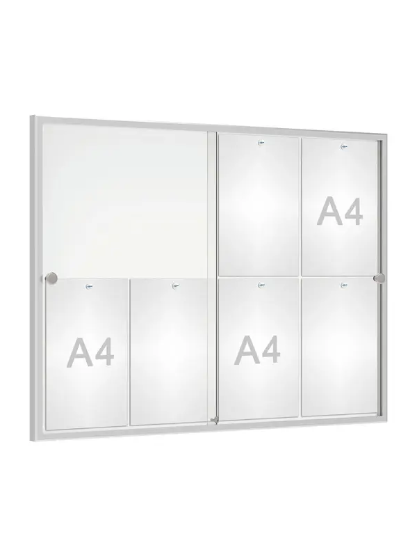 Binnenvitrine 34 mm met schuifdeuren