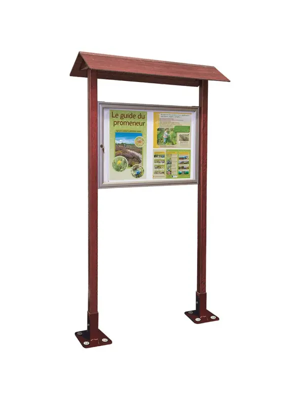 Buitenvitrine in aluminium en hout