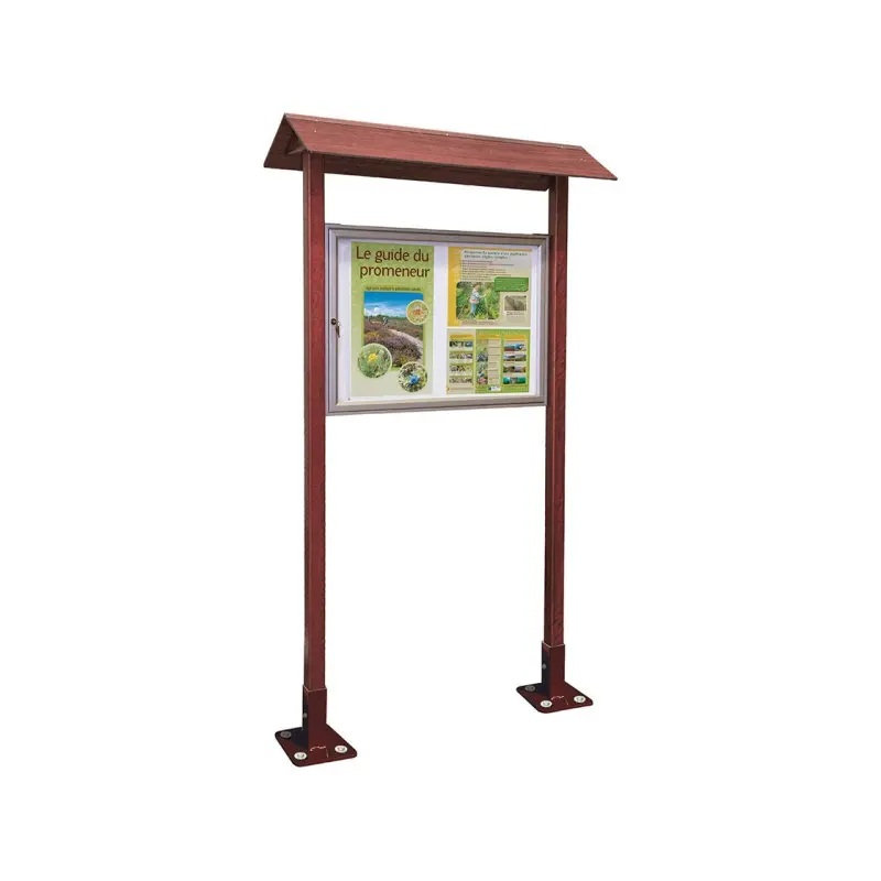 Buitenvitrine in aluminium en hout