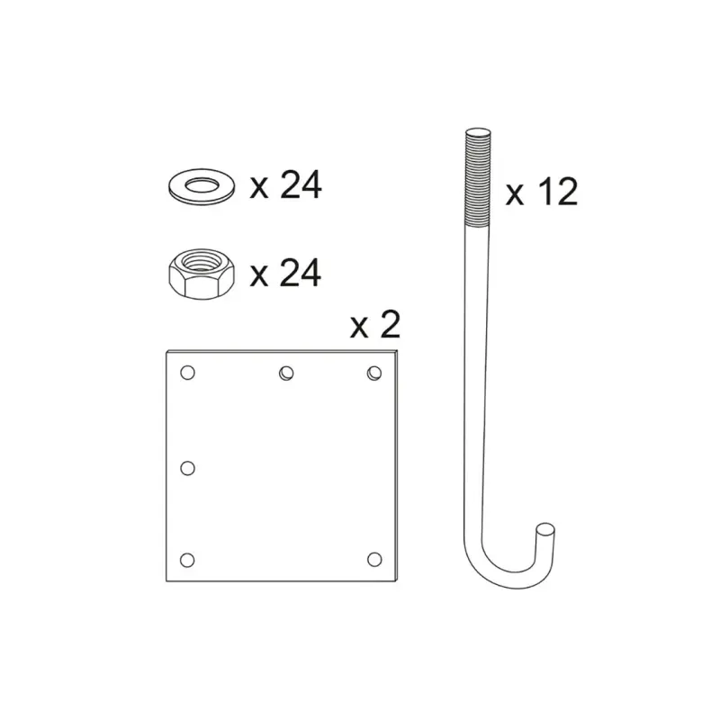 Plaatsingsset voor draaibare hoogtebegrenzer L 5000–12 000 mm
