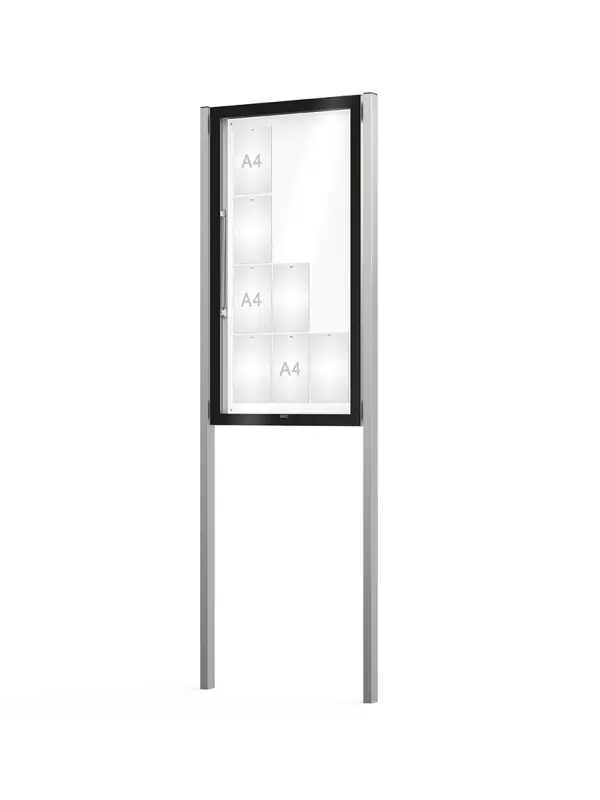 Buitenvitrine 80 mm met opklapbare deur