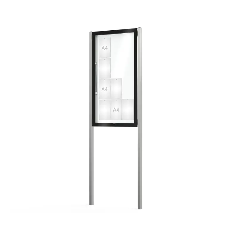 Buitenvitrine 80 mm met opklapbare deur