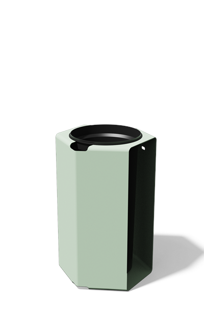 Afvalbak met zichtbare binnenbak in staal (30 l, variant B)