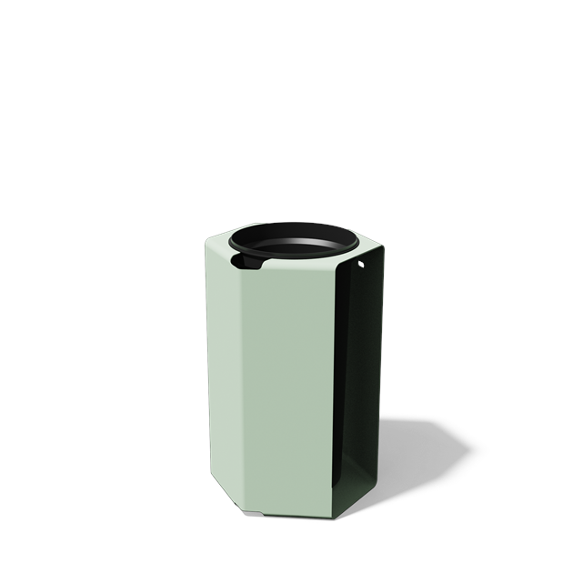 Afvalbak met zichtbare binnenbak in staal (30 l, variant B)