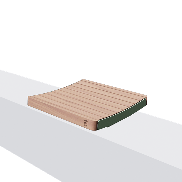 Wandzit zonder rugleuning in hout en staal (0,7 m)